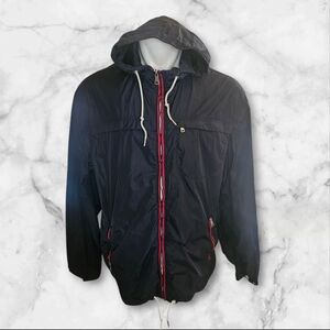 Polo Ralph Lauren Men’s XXL Nylon Windbreaker Jacket Hooded Red Trim Patch Logo